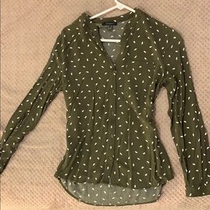 Forest Green Button Down Blouse